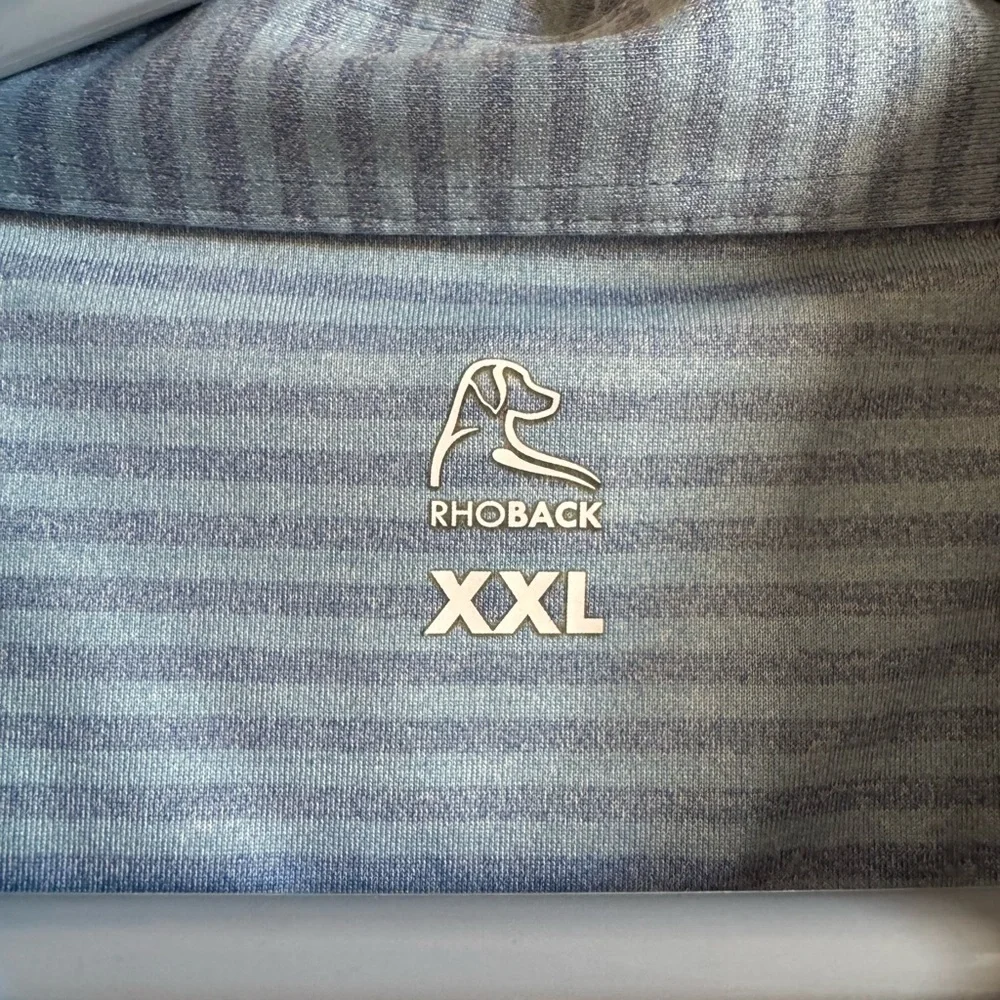 Rhoback Striped Polo - XXL - Blue - Picture 3 of 3